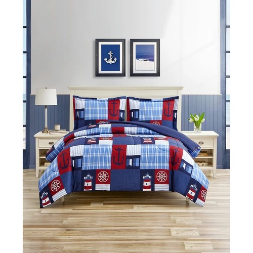 Navy blue red - nautical, anchors